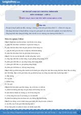 Đề thi giữa kì 1 Sinh 11 Chân trời sáng tạo - Đề số 5